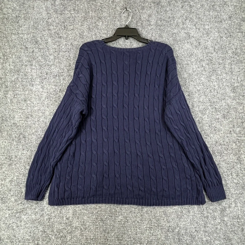 Polo Ralph Lauren Cable Knit Pima Cotton V-Neck Sweater Men XL Casual Office